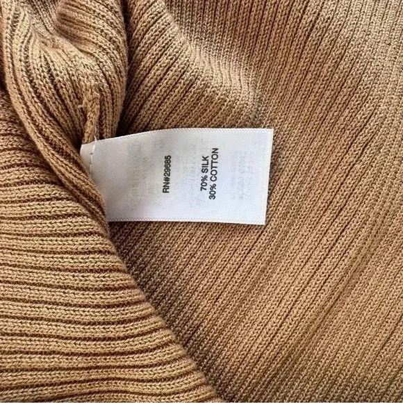 Pendleton Women’s Ribbed Silk Blend Pullover Sweater Size Large Dark Tan - Picture 5 of 5